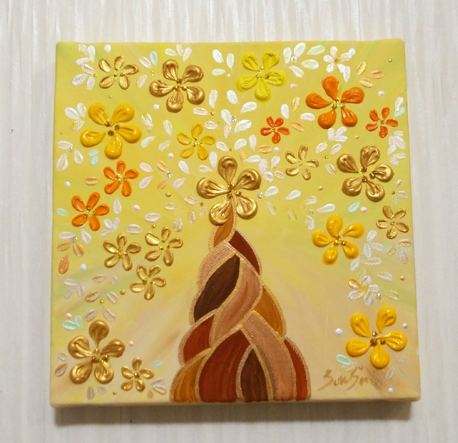 風水開運 黄金絵画＊黄金の煌めき日の出富士 金運財運 全体運 商売
