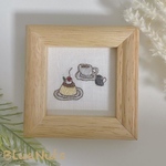 〖プリン〗刺繍 ミニフレーム🍮