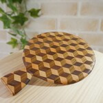 【オーダー品】寄木のコンパクトミラー（Mitsubishi -超・胡桃-）