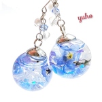 ハーバリウムピアス〜ブルー&ライトパープル〜