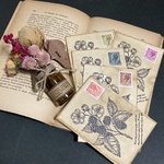 ☆お洒落なアンティークカード5枚☆ コラージュ　アンティーク　販促　撮影