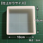 【10cm×10cm】シリコンモールド 正方形 四角形 深型 大きいサイズ 標本 四角型 昆虫