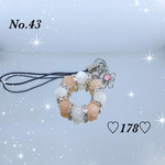 No.43   ピンクオパール×ムーンストーン　ストラップ