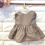 ぽぽちゃんティアードワンピース　ブラウン