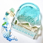 【5月4日(水) 販売.*･ﾟ】海レジン ピアノ アクセサリー ケース  BOX