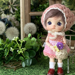 お花摘みなワンピースset＊stodoll用（5インチぐらい）〜ピンク