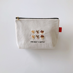  【オーダー品】マフィンの刺繍のファスナーポーチ【20cmファスナー使用】マチ付き