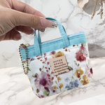 新色❤️ミニミニバッグチャーム❤️ ミニバッグチャーム♡ミント&花柄/スマートキーケース/ライナーケース/小物入れ／ミニミニバッグ