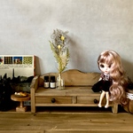 ドールベンチ アクセサリー収納　アンティーク風　レトロ　木製 引き出し収納 ドール家具 　卓上収納 ジュエリー収納 　ダークブラウン　ロング