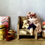 アクセサリー収納 にもなる！   ドールベンチ　ドール家具　木製 引き出し収納 ミニチュア家具 ジュエリーボックス  ドールハウス　ダークブラウン