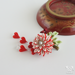 姫ダリア✤2wayヘアクリップピン　⊰凛⊱　つまみ細工　髪飾り　和装小物　七五三　夏祭り　袴飾り　フォーマル