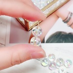【再入荷】【100個】【10mm】【オーロラクリア】アクリルビーズ　 オーロラビーズ　人魚姫ビーズ  ラウンドビーズ　貫通穴 ハンドメイド　アクセサリーパーツ　DIY