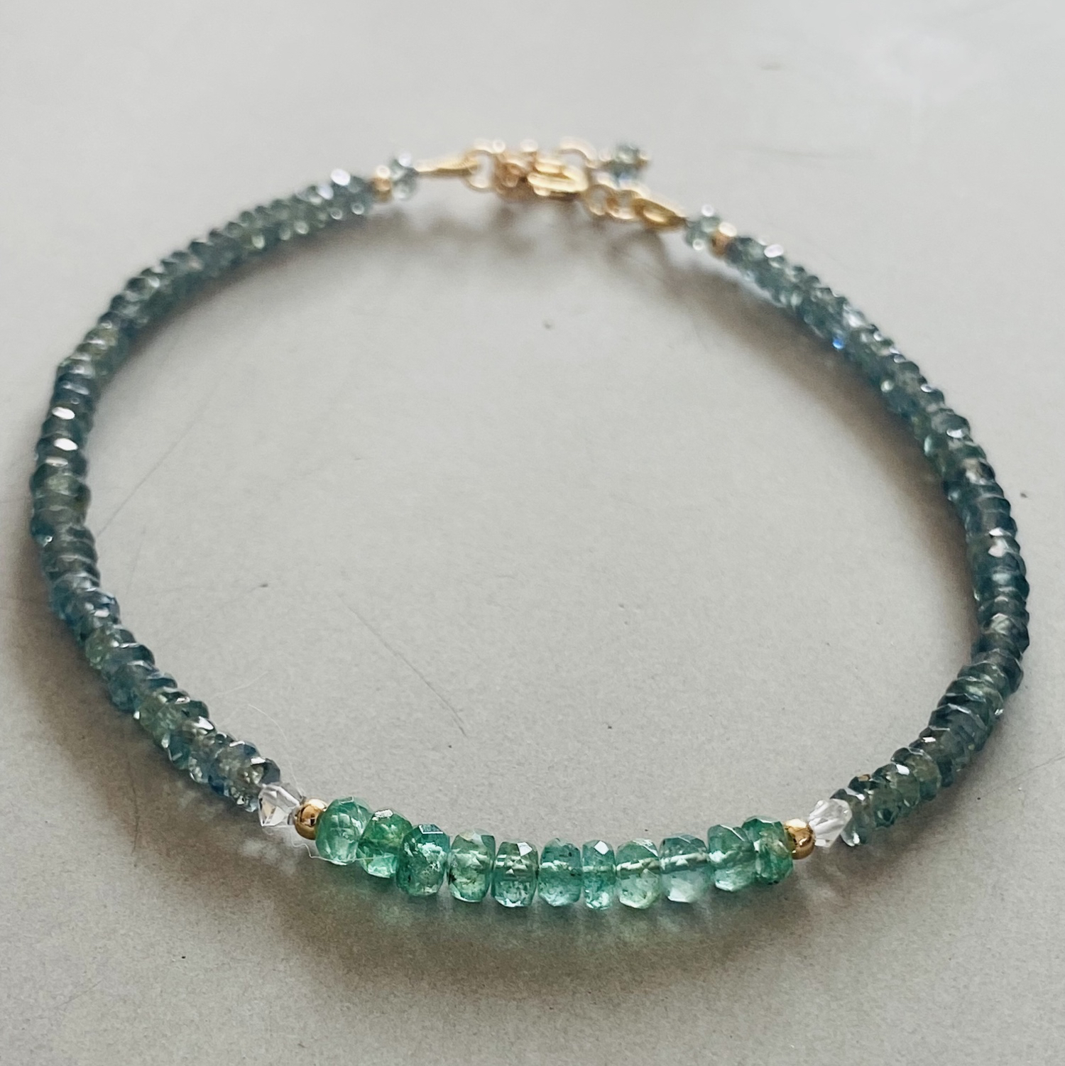 14kgfザンビア産エメラルドブレスレット Kaya ♦︎14kgfザンビア産