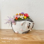 《期間限定》＊＊ゴロリン寝そべり🦔ハリネズミ🦔フラワーポット＊。花かんざし・＊