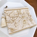 【再再販】インド刺繍のファスナーポーチ