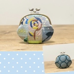 1点のみ　ミナペルホネンhandmade パッチワーク　がま口ポーチバッグ