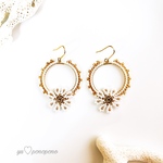 デリカビーズお花のフープピアス(gold）