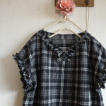sale! 起毛コットンのＶネックフレンチスリーブチュニックワンピ