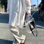 「本革を使ったレジブクロ型クリアショルダーバッグ」 マイボトルも入る 2way ハンドバッグ サコッシュ ブラック