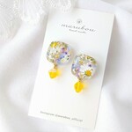 花畑スクエアピアス/イヤリング(イエロー)