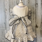 犬服🐶チューリップレースニットフリル袖ワンピース