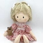 米山京子さん風 リラちゃん風人形ドールベアークマ手作りDIY赤小花ワンピース