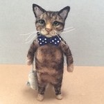 no.88 （予約品）ネズミさん捕まえた　猫　フェルト