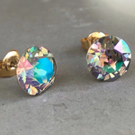 スワロフスキー・クリスタル®︎      パラダイスシャイン　ピアス　6mm                      パラダイス　シャイン　楽園　虹　レインボー　七色　偏光　