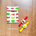 スイカ柄ゴムバンド／保冷剤ケース