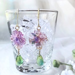 💜バイカラー［再販］サイネリアのピアス