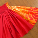 ★７０ｃｍ★オレンジ★ハイビスカス★縦切り替えパウスカート★（商品番号：TS-37）★