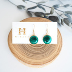 七宝焼 14kgf Mini Circleピアス ~Emerald green~