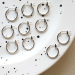 ［5ペア・10個］フープ ピアス金具 / シルバー / φ14mm
