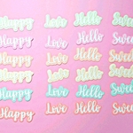 HappyなSweet Love ダイカット 英文字 背景窓付き 合わせて24枚 コラージュ素材


