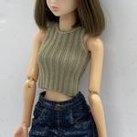 モモコ　ハイウエストダメージ加工付 きジーンズ　