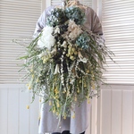 母の日 (80cm) ＊特大＊アジサイと春のお花のボリュームスワッグ/ドライフラワー