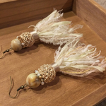 『latte』○1点物タッセルピアス○