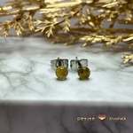 ルチルクォーツ 4mm カボション サージカルステンレス製 ピアス