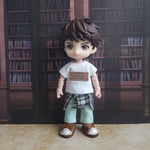 オビツ11 　ねんどろいど　チェック洋服セット【ライムグリーン】