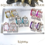 ☆再入荷☆【5pcs】スクエアグラデーションチャーム　5color MIX