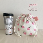 可愛い💕いちごミルクの巾着袋💕お弁当袋　ランチバッグ　