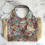 再販★新柄　ナイロンエコバッグ　ミックスフラワー　Lサイズ