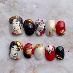 ネイルチップ　和柄ネイル　浮世絵ネイル　和風ネイル