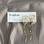 【SALE】淡色ロングツイストチェーン　ピアス / イヤリング
