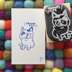 THANK YOU!おすわりフレブルさん［P］ 消しゴムはんこ