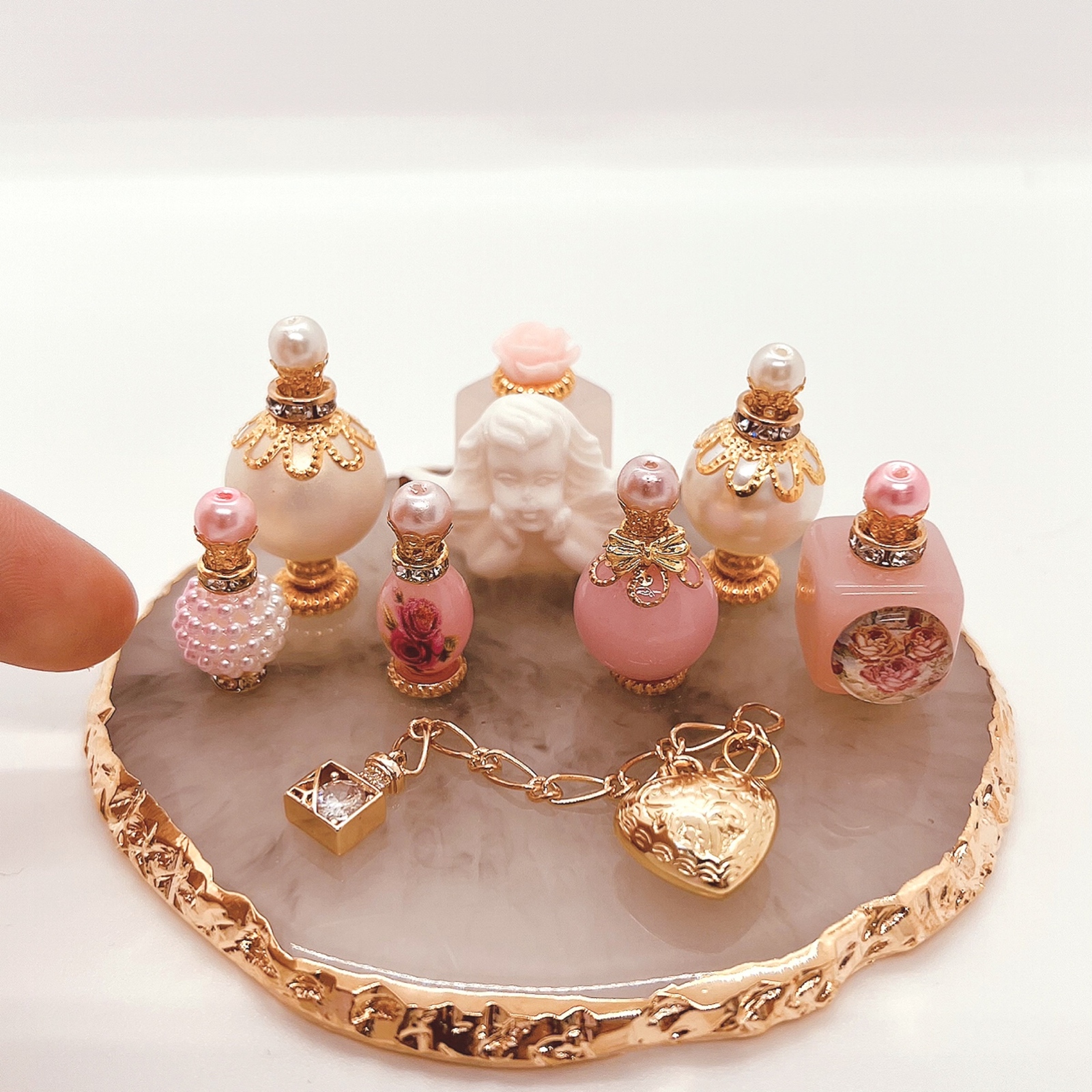 送料無料 ミニチュア 香水瓶 ハンドメイド 12個セット No.14