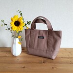 【sale】帆布トートバッグ　/11号帆布・チョコブラウン＋（ポケット柄生地）