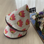 ふわふわ三角鍋つかみ　北欧チューリップ