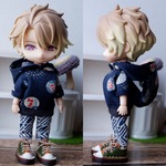 フード小うちわ柄パーカーセット（ねんどろいどどーるオビツ11ボディ共有サイズ）