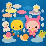 壁面飾り　画用紙　壁面　梅雨　雨　6月